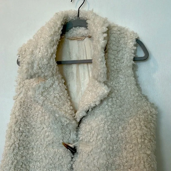 SOFT SURROUNDING TEDDY BEAR VEST WOMEN SIZE S IVORY SLEEVESLESS - Picture 4 of 12